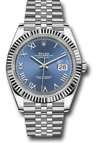 Rolex Datejust 36 White Gold/Steel Blue Roman Dial & Fluted Bezel Jubilee Bracelet - 116234 - 2016