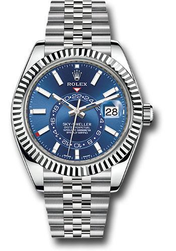 Rolex Oyster Perpetual White Rolesor Sky-Dweller Watch - Blue Index Dial - Jubilee Bracelet - 326934 blij - 2022