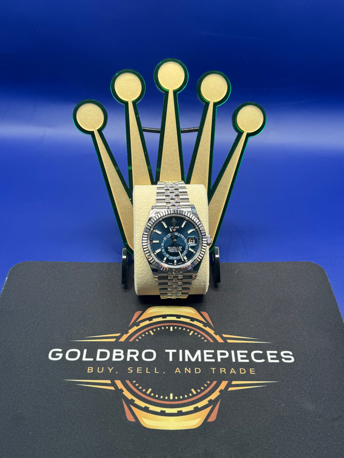 Rolex Oyster Perpetual White Rolesor Sky-Dweller Watch - Blue Index Dial - Jubilee Bracelet - 326934 blij - 2022