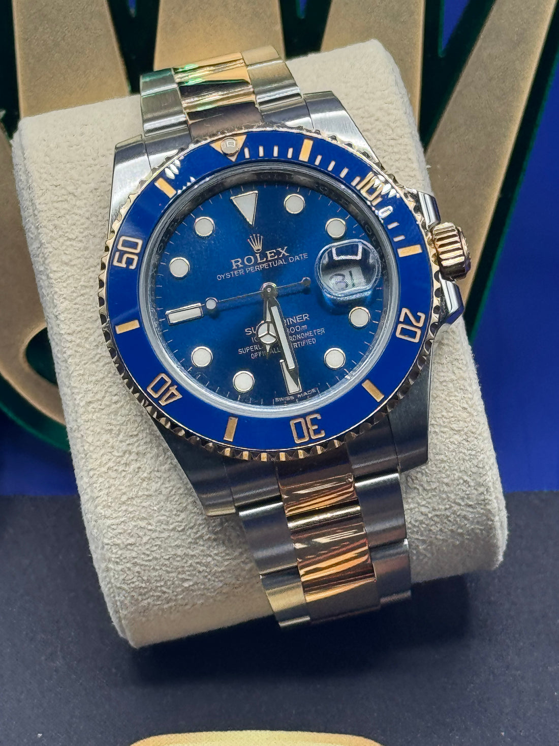 Rolex Submariner Date Yellow Gold/Steel 40mm Blue Dial Watch - 116613LB - 2017