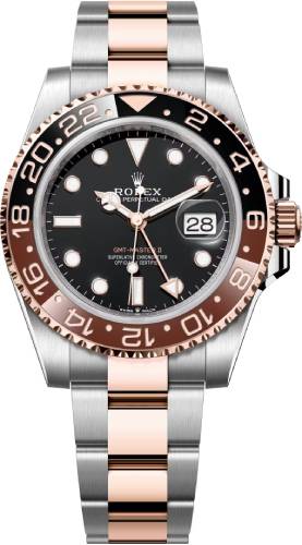 Rolex Everose Rolesor GMT-Master II 40 Watch - Black And Brown Root Beer Bezel - Black Dial - Oyster Bracelet - 126711CHNR bk - 2024