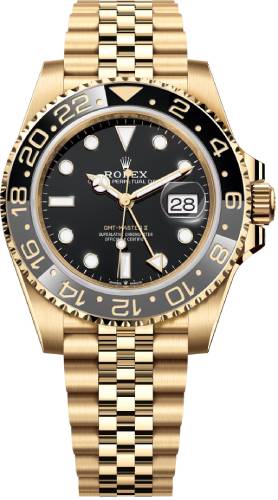 Rolex GMT-Master II Oyster, 40 mm, yellow gold Black Dial Watch - M126718GRNR-0001 - 2024