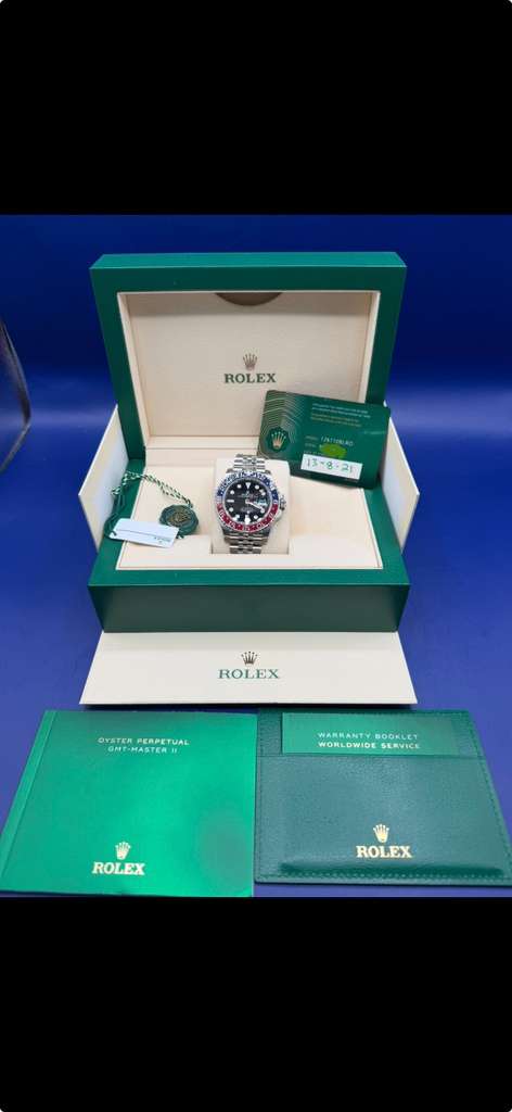 Rolex Steel GMT-Master II 40 Watch | Blue & Red Pepsi Bezel | Black Dial | Jubilee Bracelet | 126710BLRO | 2021