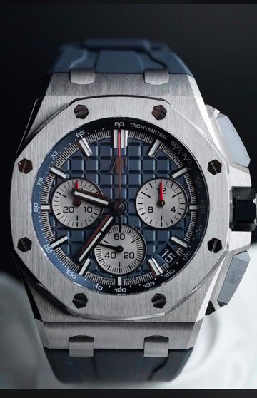 Audemars Piguet Royal Oak Offshore Selfwinding Chronograph 43mm Titanium Blue Dial Rubber Strap - 26420TI.OO.A027CA.01 - 2022
