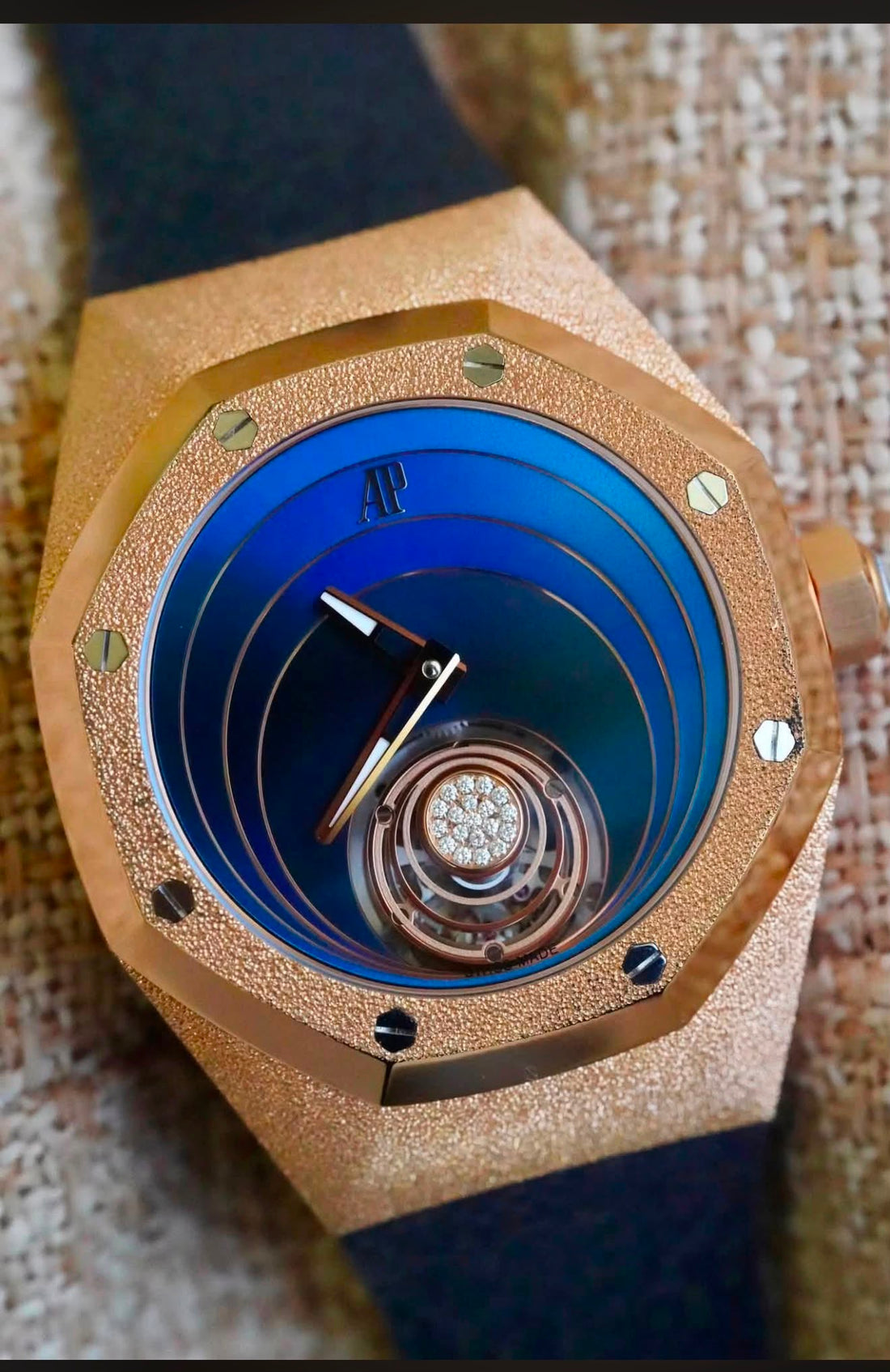 Audemars Piguet Royal Oak Concept Frosted Gold Flying Tourbillon 38.5mm Blue Dial - 26630OR.GG.D326CR.01 - 2021