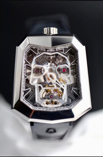 Aventi Ghost Polished Titanium Tourbillon 48mm Black Rubber Strap - A13-01 - 2023