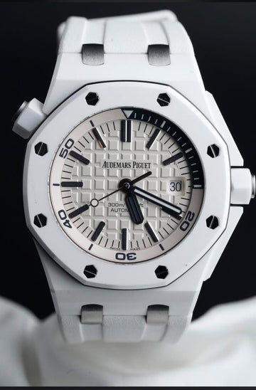 Audemars Piguet Royal Oak Offshore Diver White Ceramic White Dial - 15707CB.OO.A010CA.01 - 2016