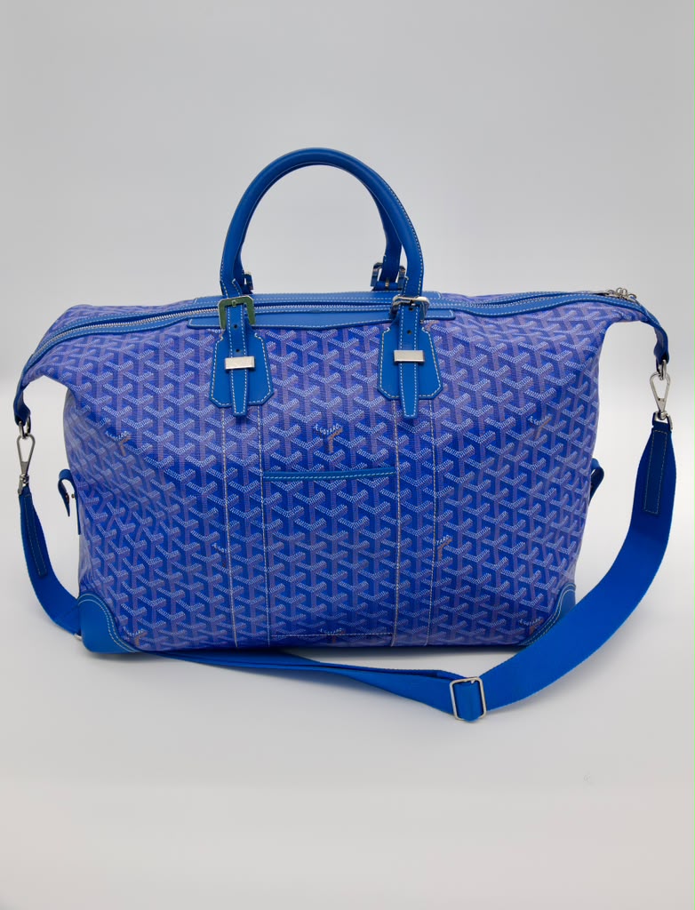 Goyard Boeing Blue Coated Canvas and Leather Luggage & Travel Bag
