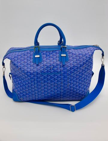Goyard Boeing Blue Coated Canvas and Leather Luggage & Travel Bag