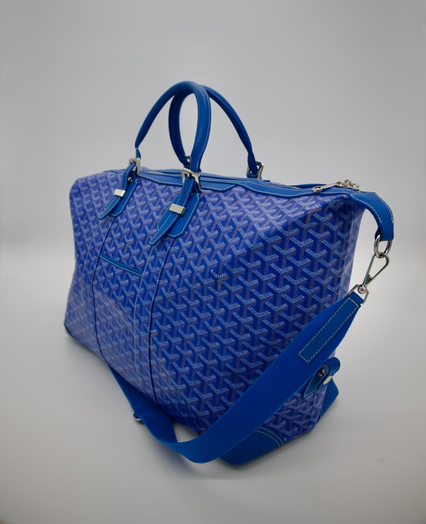 Goyard Boeing Blue Coated Canvas and Leather Luggage & Travel Bag