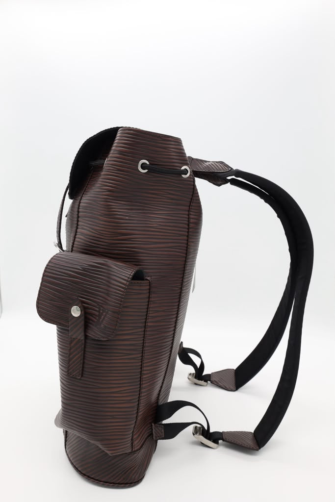 Louis Vuitton Christopher MM Backpack Brown EPI Christopher Backpack dust bag