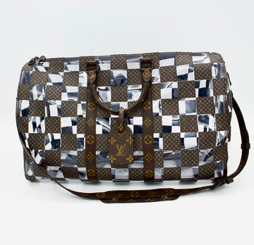 Louis Vuitton Keepall Bandouliere Bag Monogram Chess Coated Canvas and PVC 50